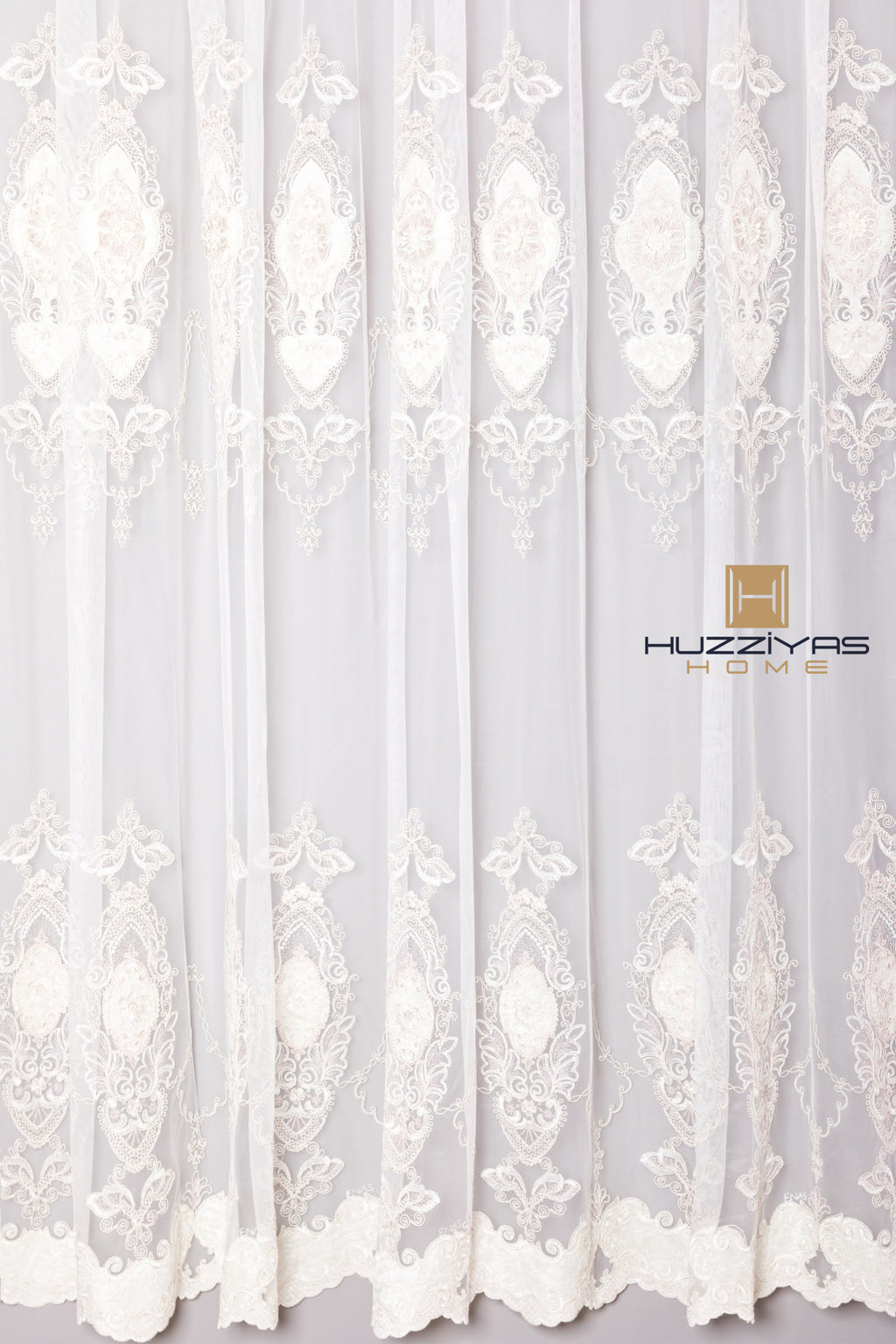 3D Virágos Hímzett Kész Függöny Huzziyas Home