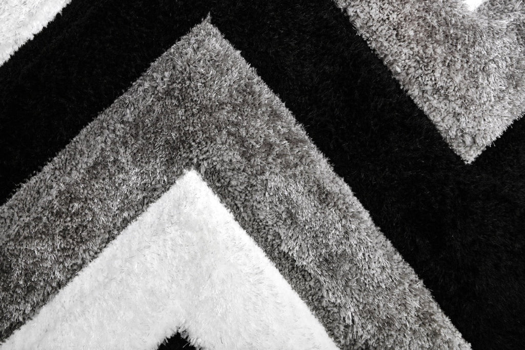 California 3D Háromszöges Grey - Black Szőnyeg 160 x 220 cm Huzziyas Home